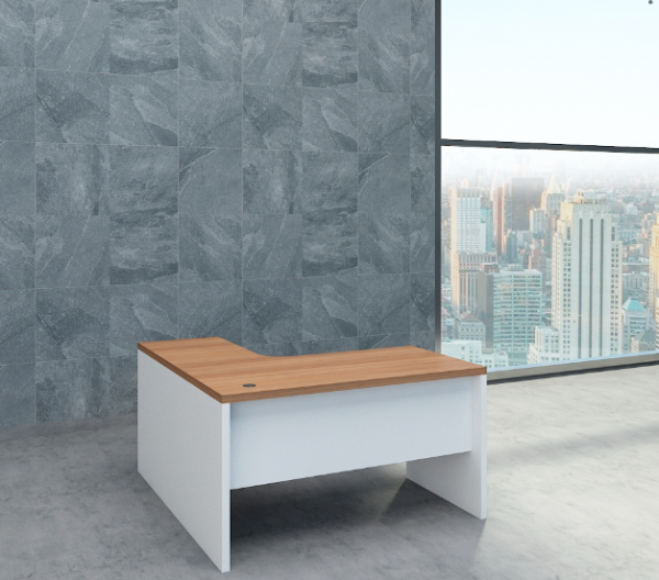 Straight Panel Legged Office Desk with Supported Pedestal on one side - Summer Breeze Series