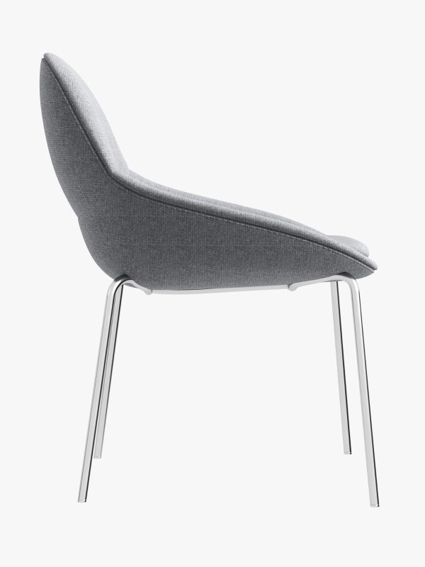 Lounge Chair - Grey -Chrome Legs