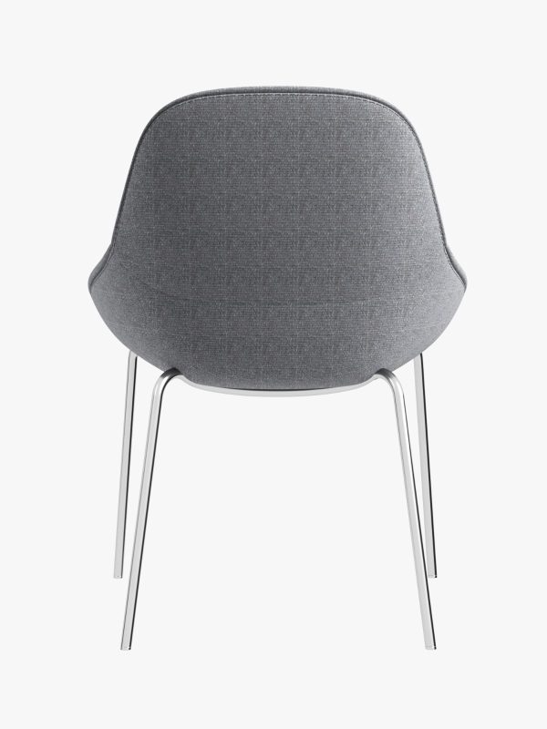 Lounge Chair - Grey -Chrome Legs