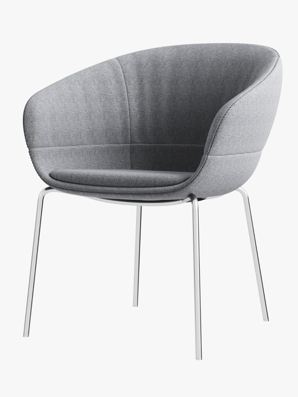 HOS 02 4 legged Rounded Back Lounge Chair